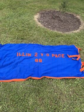 Royal Blue Orange Cooler Blanket for Horse Illin 2 Y O Pace 88